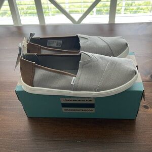Boy’s TOMS Alpargata Drizzle Grey Woven